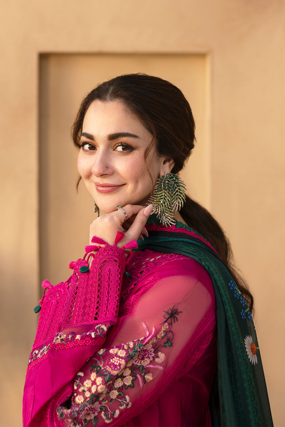 Saira Rizwan Unstitched Dhanak Embroidered 3PC With Printed Shawl
