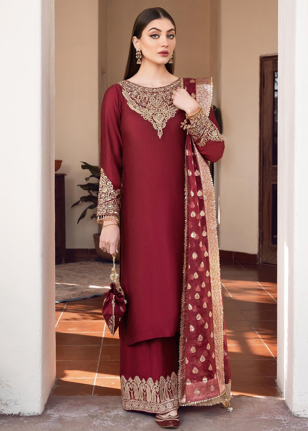RANG E HAYA LUXURY SHAMOOZ SILK 3PC WITH BANARSI ORGANZA DUPATTA