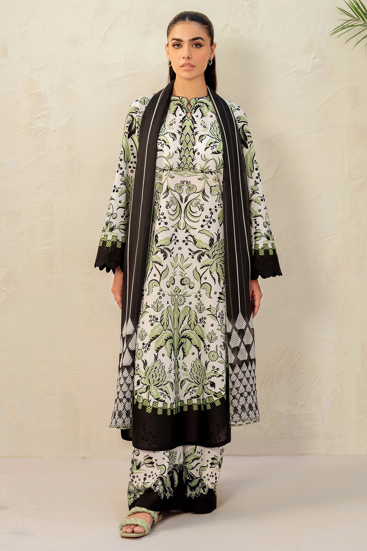 JAZMIN - 3PC Unstitched Printed Viscose Shirt with Printed Dupatta and Printed Trouser