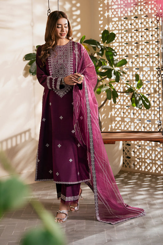 SHEENORA UNSTITCHED WINTER DHANAK 3PC WITH DHANAK EMBROIDERED SHAWL & PLAIN TROUSER