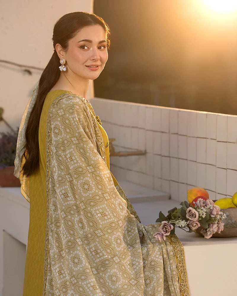 JADE - 3PC Unstitched Dhanak Embroidered Shirt with Printed Wool Shawl and Trouser