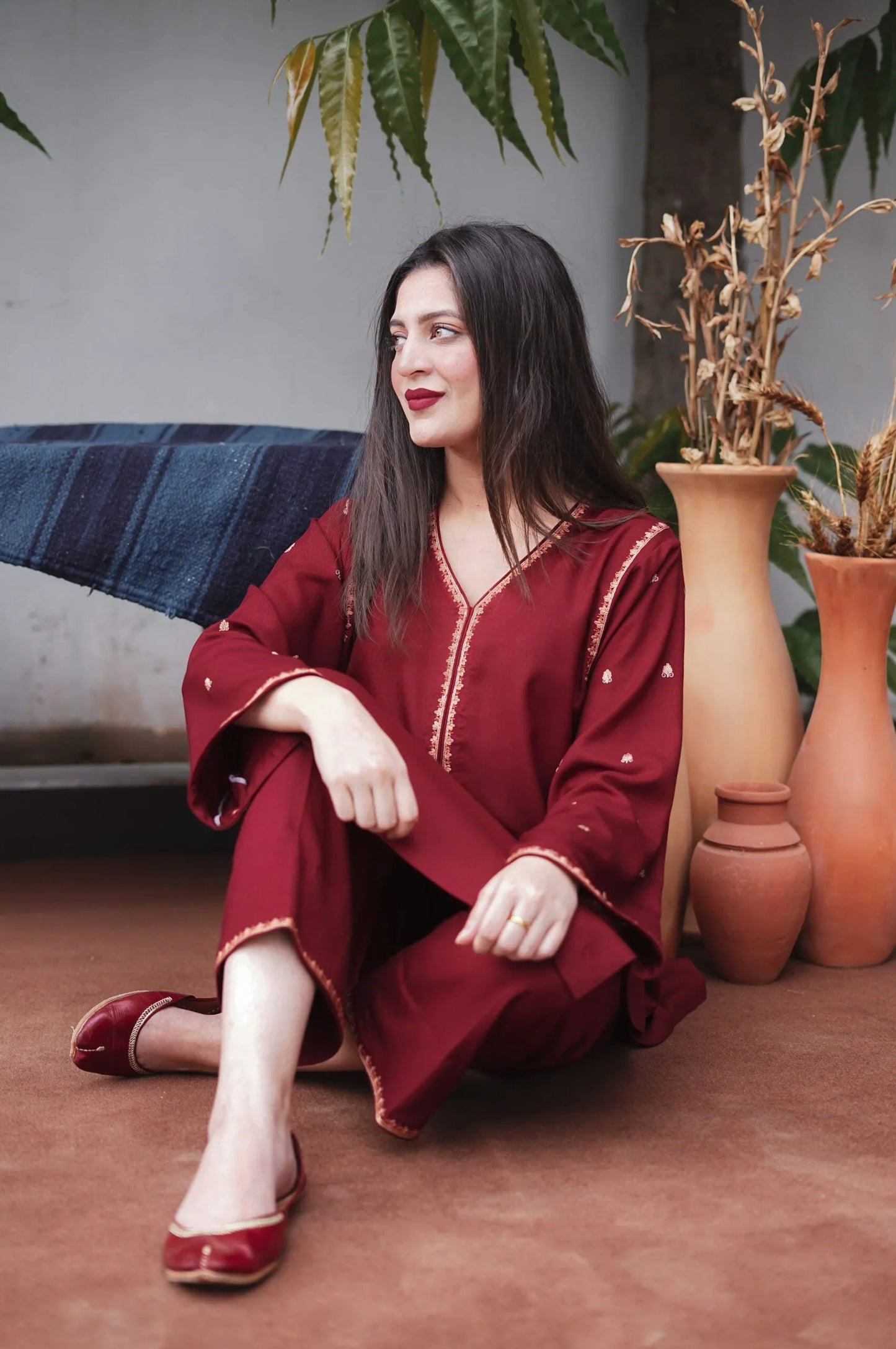 Aisling - 3PC Unstitched Dhanak Embroidered Shirt with Dhanak Embroidered Dupatta and Trouser
