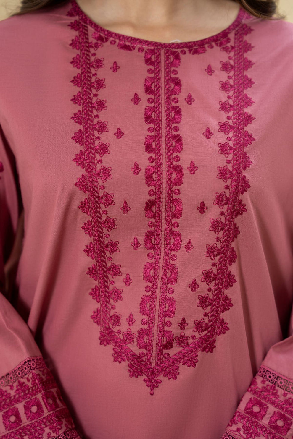 RUBY UNSTITCHED DHANAK 2PC WITH DHANAK EMBROIDERED TROUSER