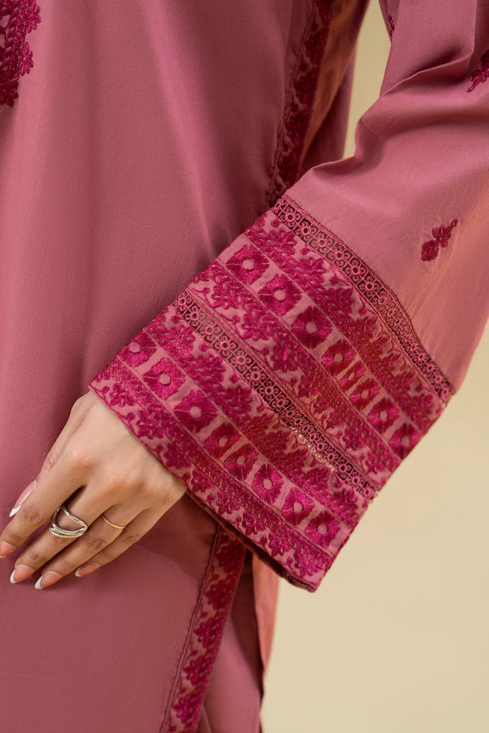RUBY UNSTITCHED DHANAK 2PC WITH DHANAK EMBROIDERED TROUSER
