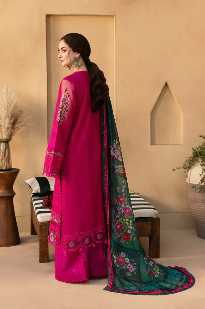 SAIRA RIZWAN - 3PC LAWN EMBROIDERED SHIRT WITH KHADDI NET EMBROIDERED READY TO WEAR DUPATTA (SYT-420)