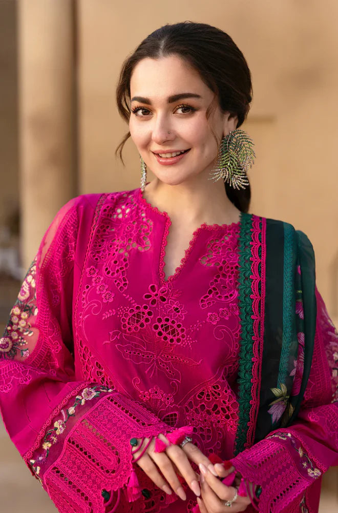 SAIRA RIZWAN - 3PC LAWN EMBROIDERED SHIRT WITH KHADDI NET EMBROIDERED READY TO WEAR DUPATTA (SYT-420)