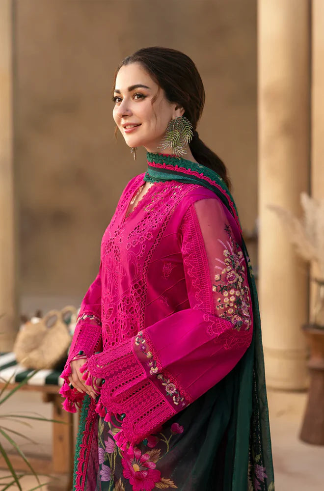 SAIRA RIZWAN - 3PC LAWN EMBROIDERED SHIRT WITH KHADDI NET EMBROIDERED READY TO WEAR DUPATTA (SYT-420)