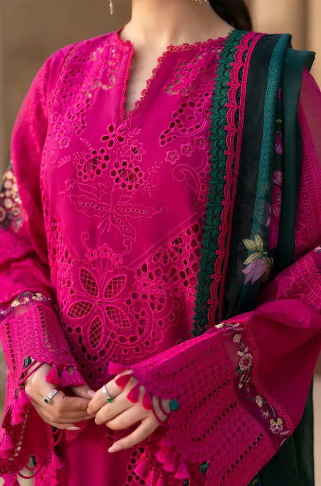 SAIRA RIZWAN - 3PC LAWN EMBROIDERED SHIRT WITH KHADDI NET EMBROIDERED READY TO WEAR DUPATTA (SYT-420)