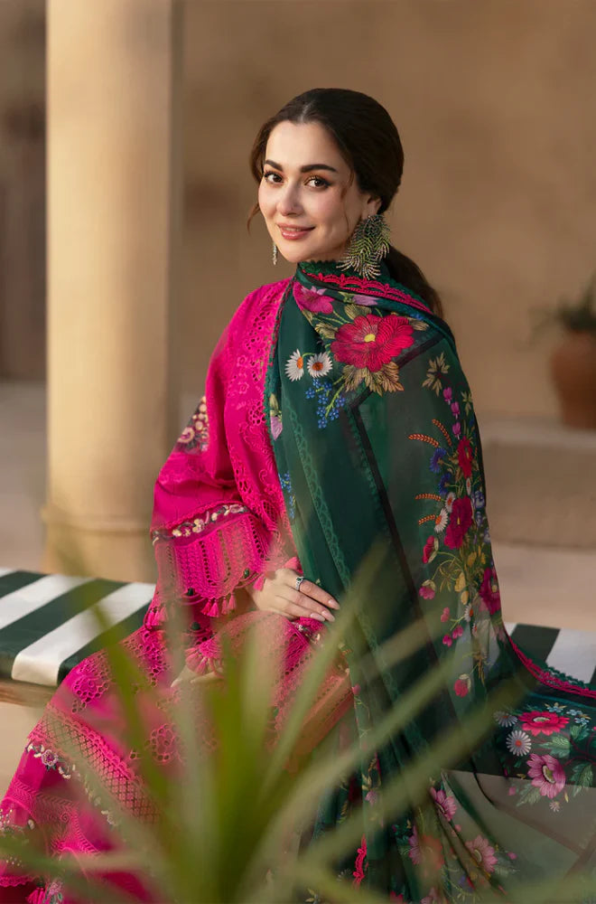 SAIRA RIZWAN - 3PC LAWN EMBROIDERED SHIRT WITH KHADDI NET EMBROIDERED READY TO WEAR DUPATTA (SYT-420)