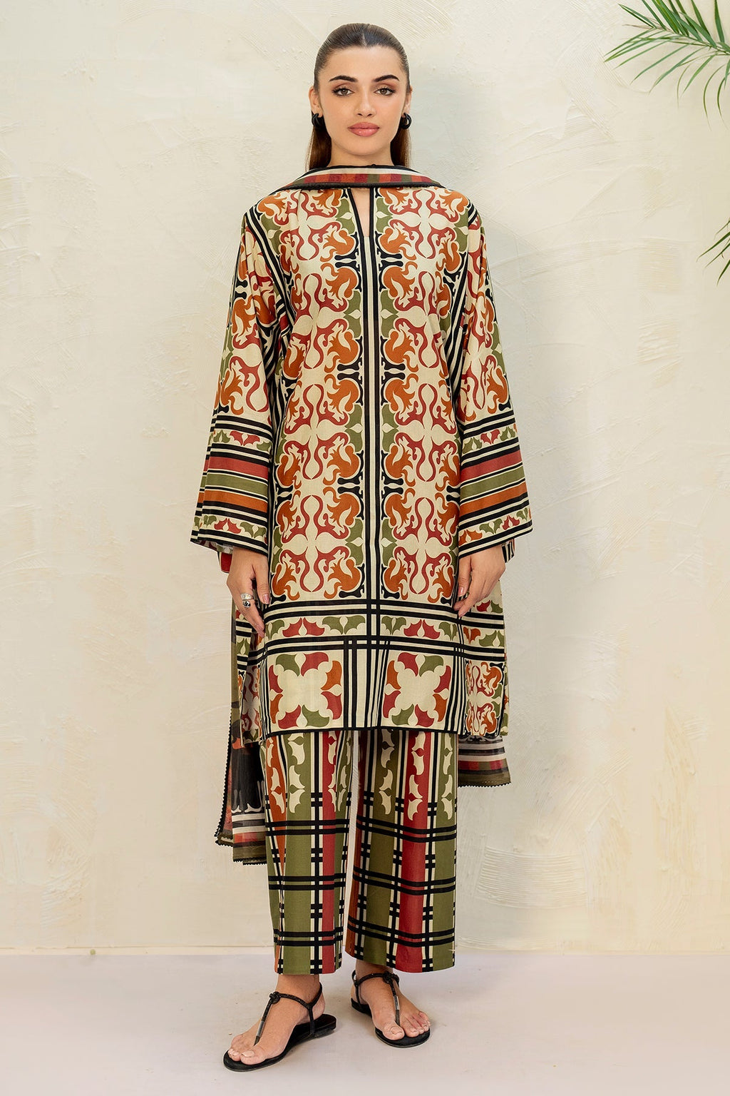 JAZMIN - 3PC Unstitched Printed Viscose Shirt with Printed Dupatta and Printed Trouser