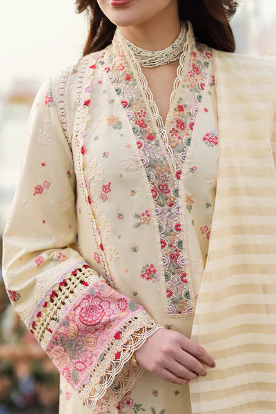 QALAMKAR - 3PC LAWN EMBROIDERED SHIRT WITH KHADDI NET EMBROIDERED READY TO WEAR DUPATTA (SYT-423)