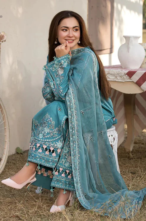 ALLYS - 3PC LAWN EMBROIDERED SHIRT WITH BAMBER CHIFFON EMBROIDERED READY TO WEAR DUPATTA (SYT-402)