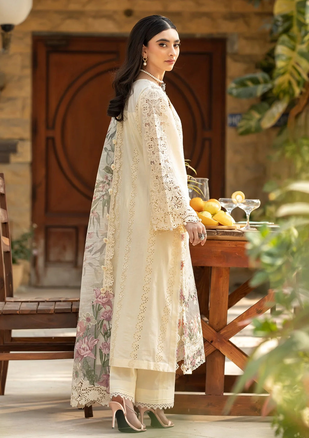 ELAF- 3PC LAWN EMBROIDERED SHIRT WITH KHADDI NET EMBROIDERED READY TO WEAR DUPATTA (SYT-425)