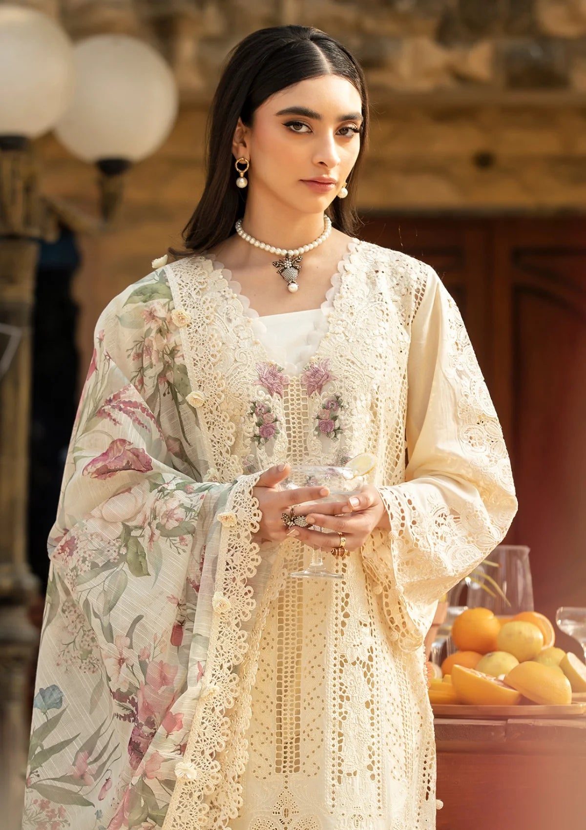 ELAF- 3PC LAWN EMBROIDERED SHIRT WITH KHADDI NET EMBROIDERED READY TO WEAR DUPATTA (SYT-425)