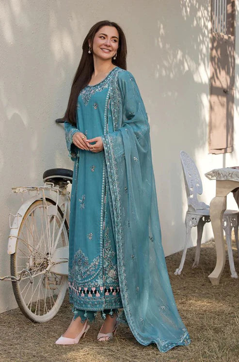 ALLYS - 3PC LAWN EMBROIDERED SHIRT WITH BAMBER CHIFFON EMBROIDERED READY TO WEAR DUPATTA (SYT-402)
