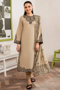 GARNET-3PC DHANAK EMBROIDERED SHIRT WITH COUTRAI PRINT SHAWL AND TROUSER (SYT-218)