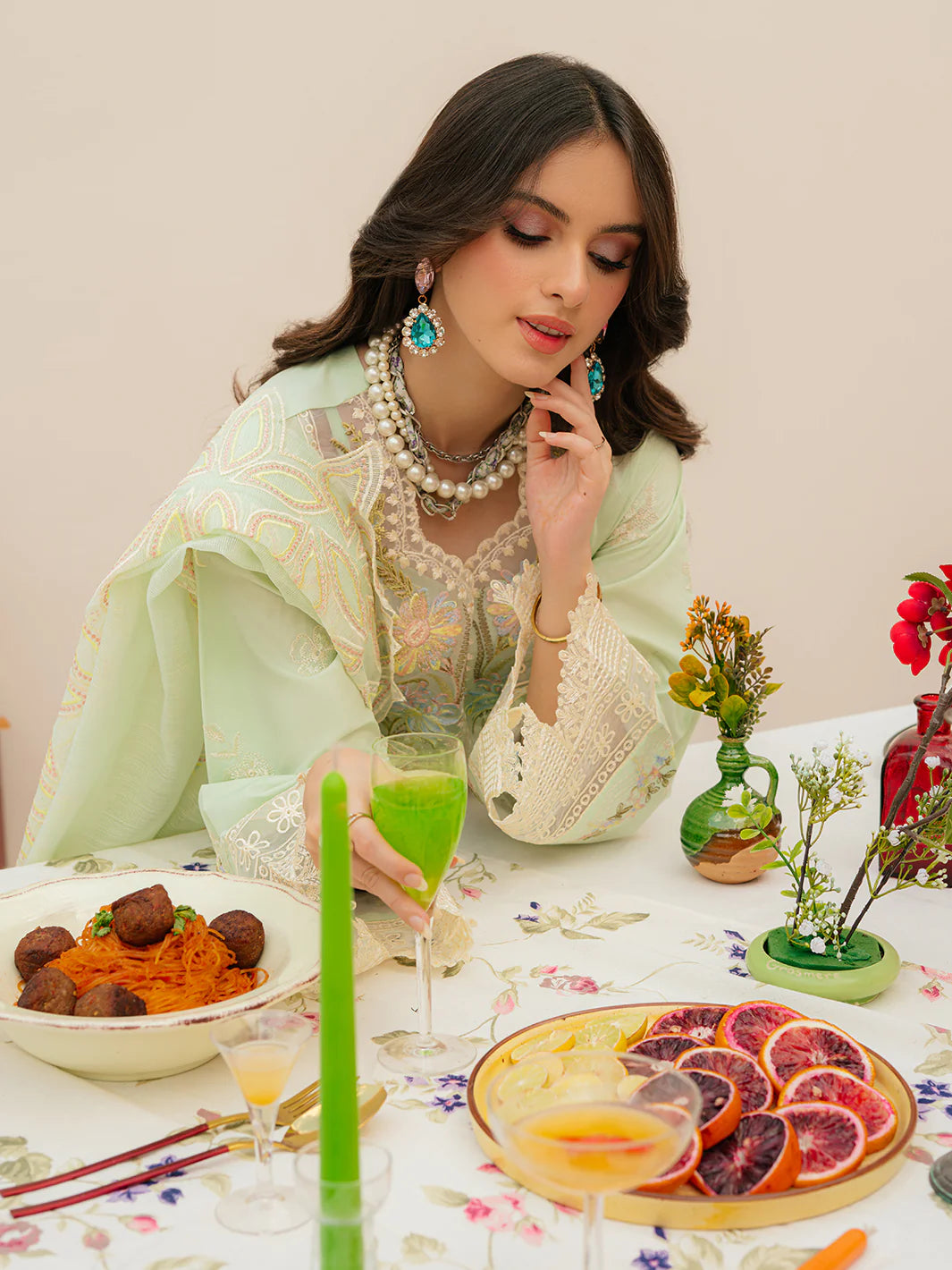 MAHNUR - 3PC LAWN EMBROIDERED SHIRT WITH KHADDI NET EMBROIDERED READY TO WEAR DUPATTA (SYT-428)