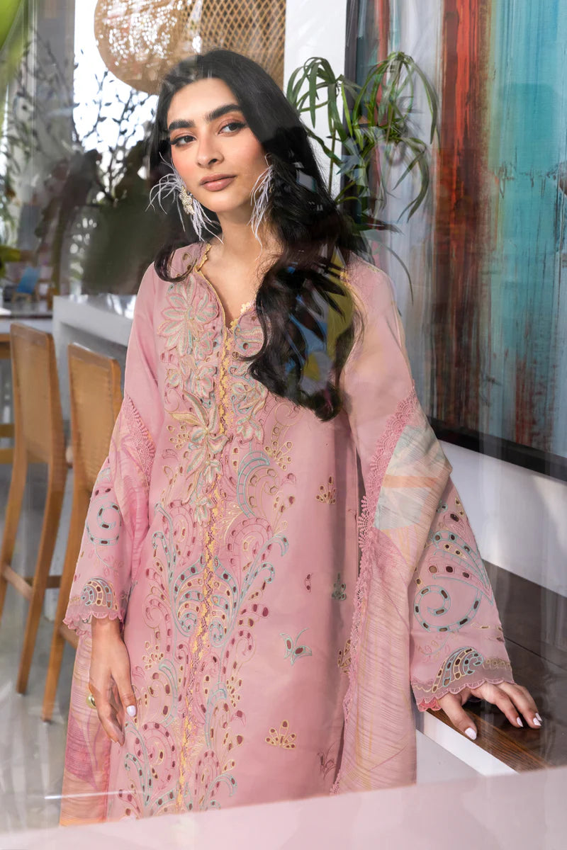 RANG RASIYA - 3PC LAWN EMBROIDERED SHIRT WITH CHIFFON  EMBROIDERED READY TO WEAR DUPATTA (SYT-403)