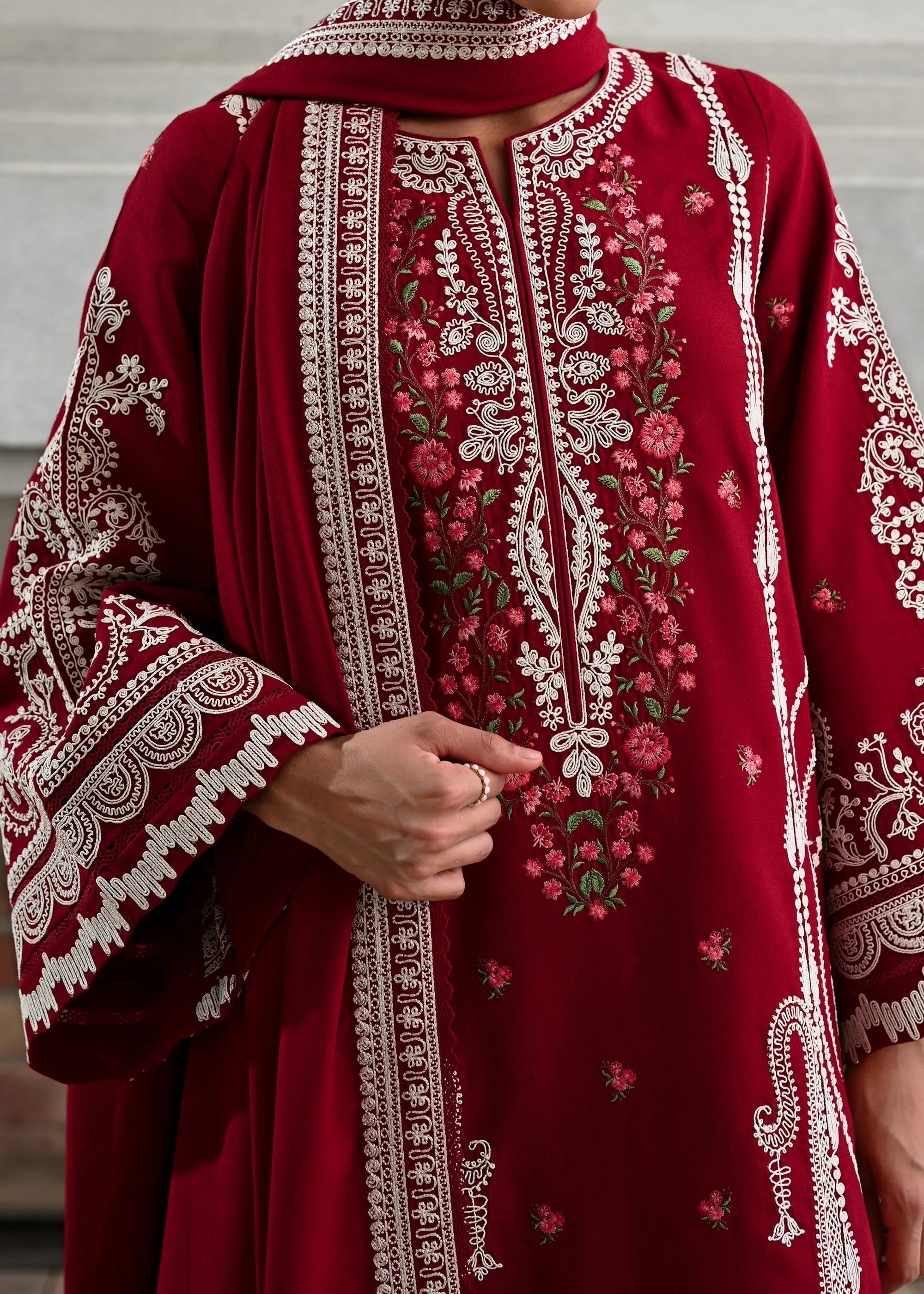 ZAIB | REDDISH | UNSTITCHED LAWN 3PC (SYT-478)