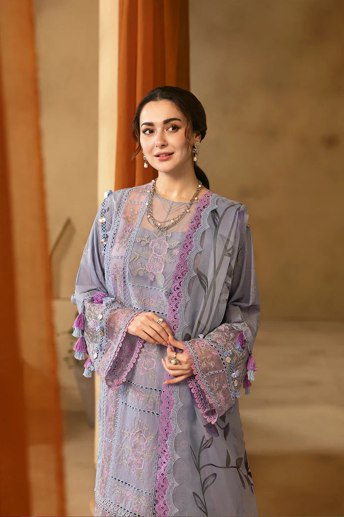SAIRA RIZWAN - 3PC LAWN EMBROIDERED SHIRT WITH CHIFFON  EMBROIDERED READY TO WEAR DUPATTA (SYT-404)