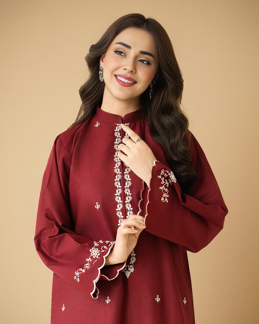 PEZWAAN | BERRY 2PC | LAWN UNSTITCHED EMBROIDERED SET (SYT-504)