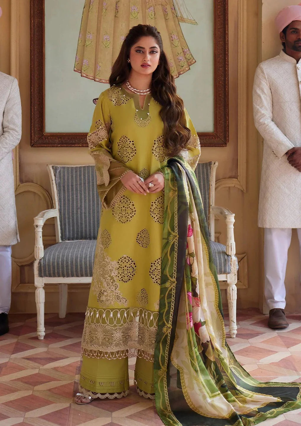 ELAF - 3PC LAWN EMBROIDERED SHIRT WITH PRINTED CHIFFON DUPATTA (SYT-408)