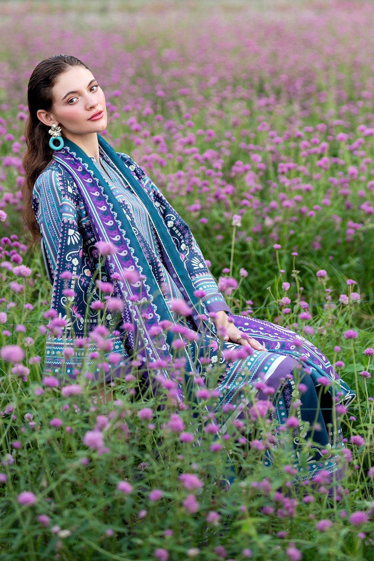 JAZMIN - 3PC Unstitched Printed Viscose Shirt with Printed Dupatta and Printed Trouser