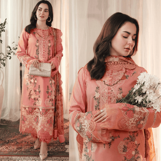 JADE Unstitched Dhanak Embroidered 3PC With Printed Shawl
