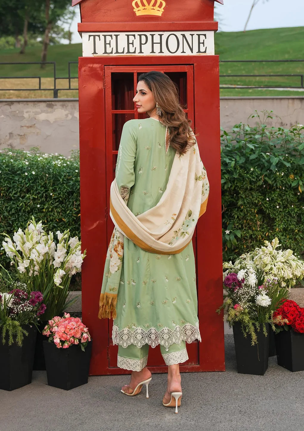 ELAF - 3PC LAWN EMBROIDERED SHIRT WITH PRINTED CHIFFON DUPATTA (SYT-410)