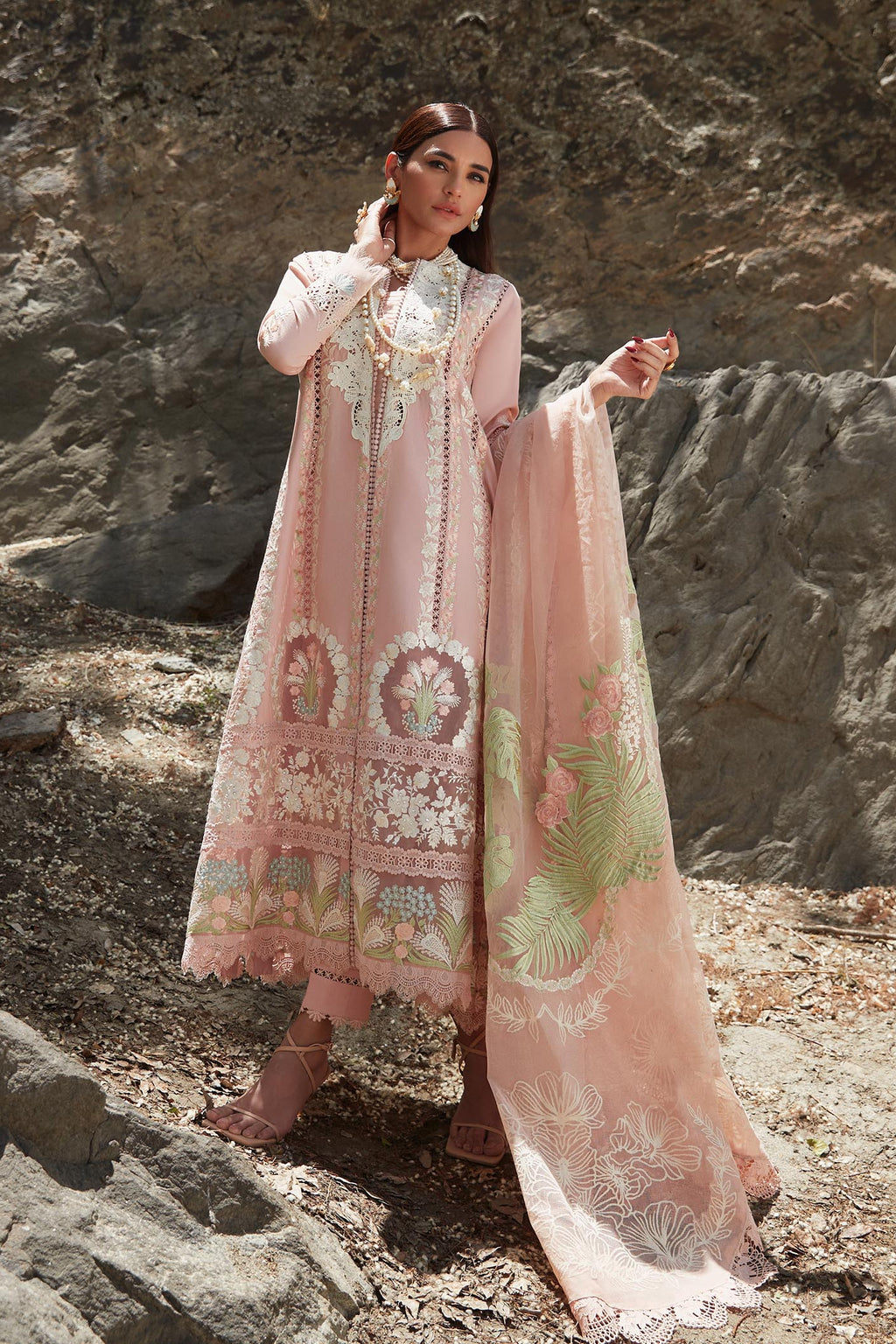 CRIMSON | Chikkankari Affair | UNSTITCHED LAWN EID 3PC COLLECTION (SYT-521)