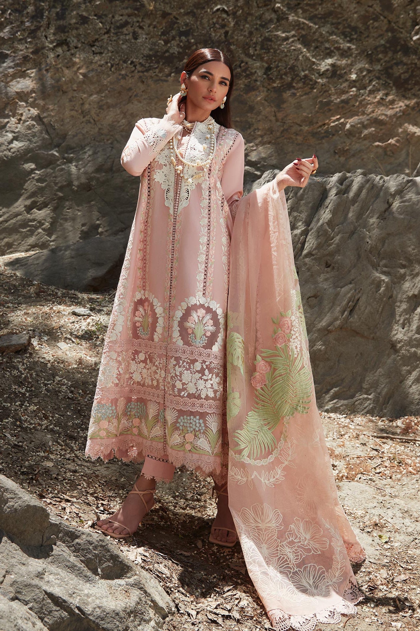 CRIMSON | Chikkankari Affair | UNSTITCHED LAWN EID 3PC COLLECTION (SYT-521)