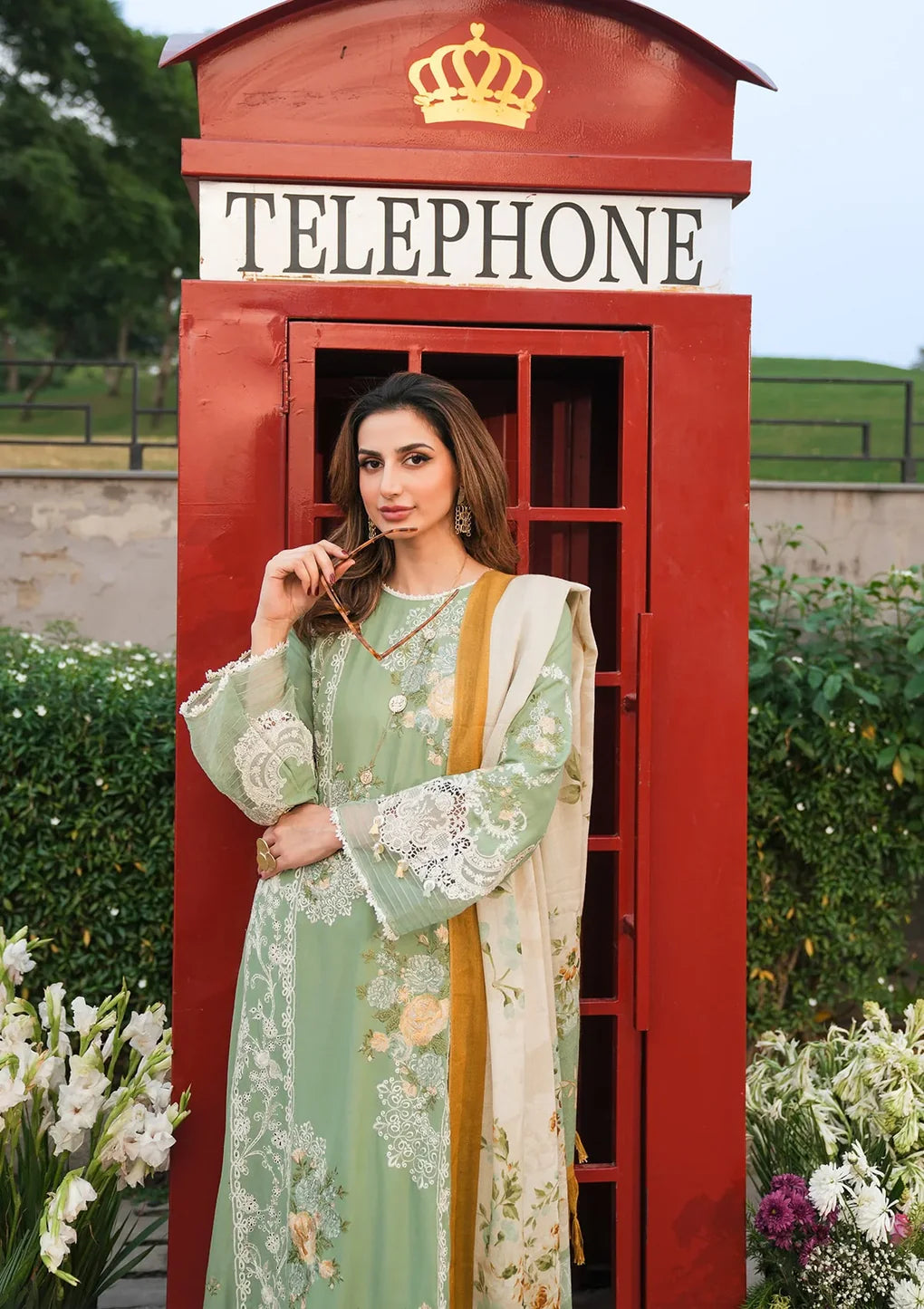 ELAF - 3PC LAWN EMBROIDERED SHIRT WITH PRINTED CHIFFON DUPATTA (SYT-410)