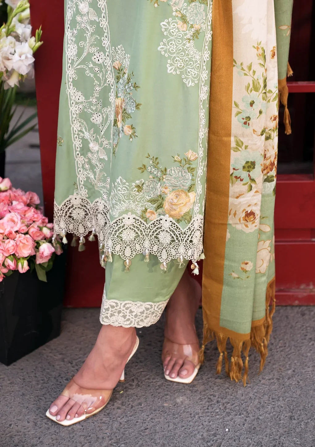ELAF - 3PC LAWN EMBROIDERED SHIRT WITH PRINTED CHIFFON DUPATTA (SYT-410)