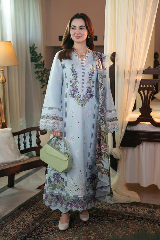 JADE Unstitched Dhanak Embroidered 3PC With Printed Shawl