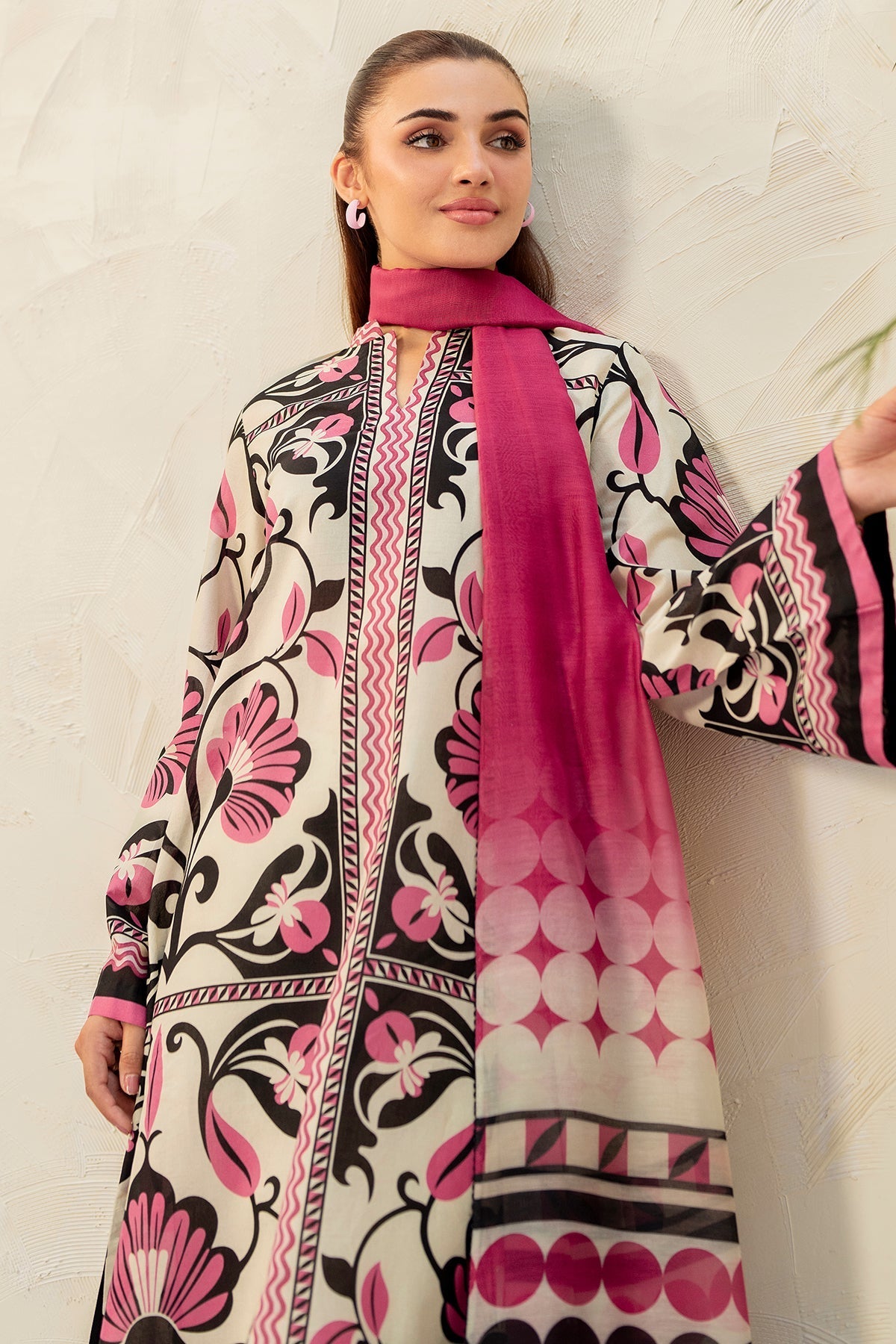 JAZMIN - 3PC Unstitched Printed Viscose Shirt with Printed Dupatta and Printed Trouser