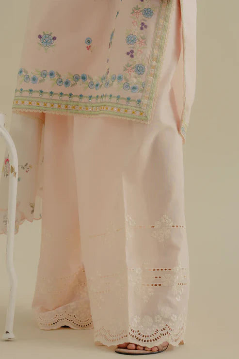 ZARA SHAHJAHAN- 3PC LAWN EMBROIDERED SHIRT WITH PRINTED CHIFFON DUPATTA (SYT-412)