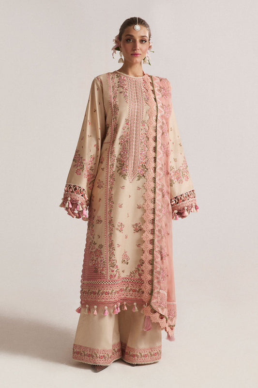Hussain Rehar Unstitched Dhanak 3PC With Embroidered Shawl