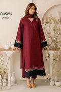QASWA - 3PC DHANAK EMBROIDERED SHIRT WITH DHANAK SHAWL AND TROUSER (SYT-240D)