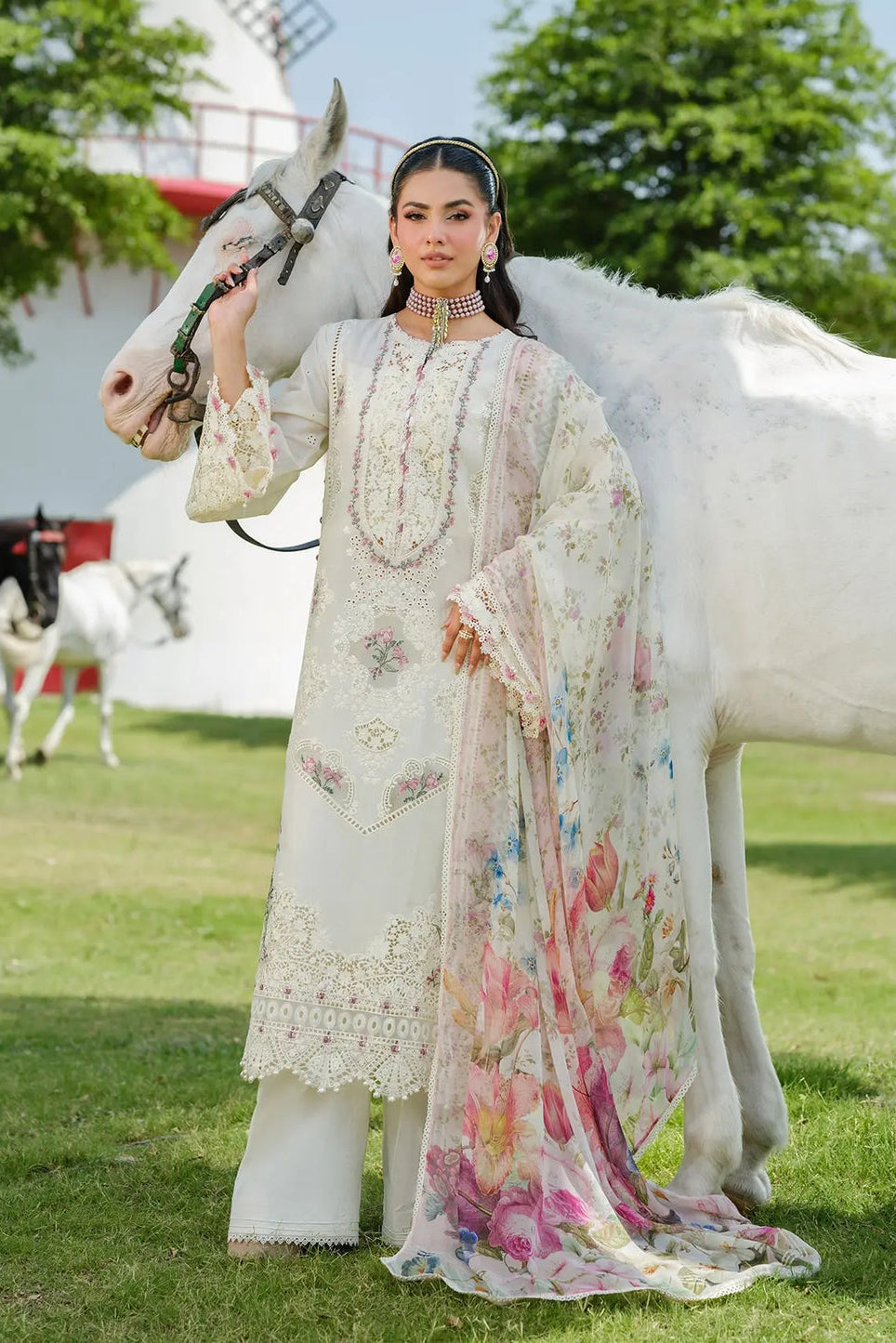 ELAF | WHITE EMPRESS | UNSTITCHED LAWN 3PC (SYT-459)