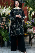 ZARA SHAH JAHAN - 3PC DHANAK EMBROIDERED SHIRT WITH PRINTED SHAWL AND PLAIN TROUSER