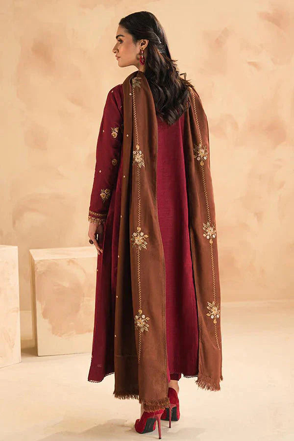 Baroque Dhanak 3PC Embroidered With Dhanak Embroidered Shawl