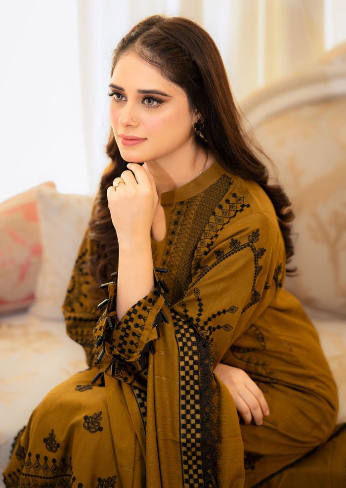 LIBAAS | MEHNDI | UNSTITCHED LAWN 3PC (SYT-475)