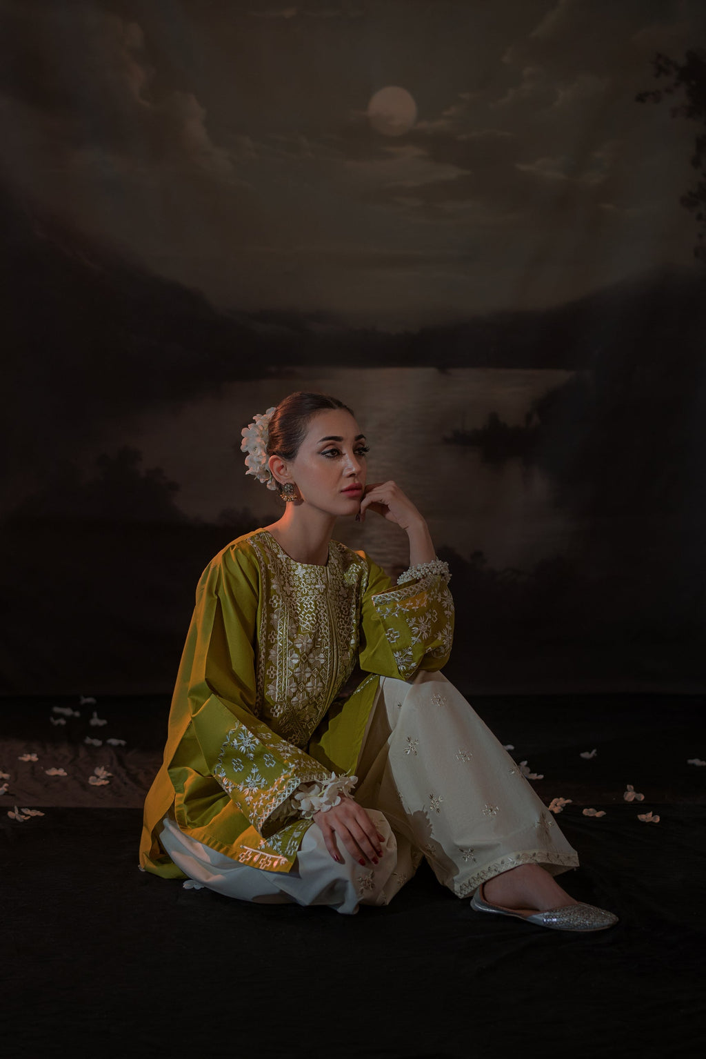 Urge - 2PC Unstitched Dhanak Embroidered Shirt with Dhanak Embroidered Trousers