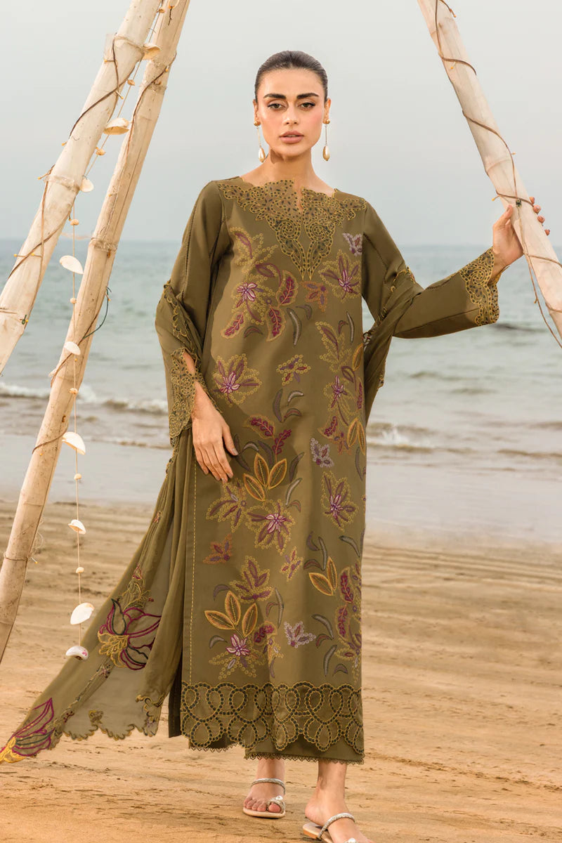RANG RASIYA - 3PC LAWN EMBROIDERED SHIRT WITH PRINTED CHIFFON EMBROIDERED DUPATTA (SYT-417)