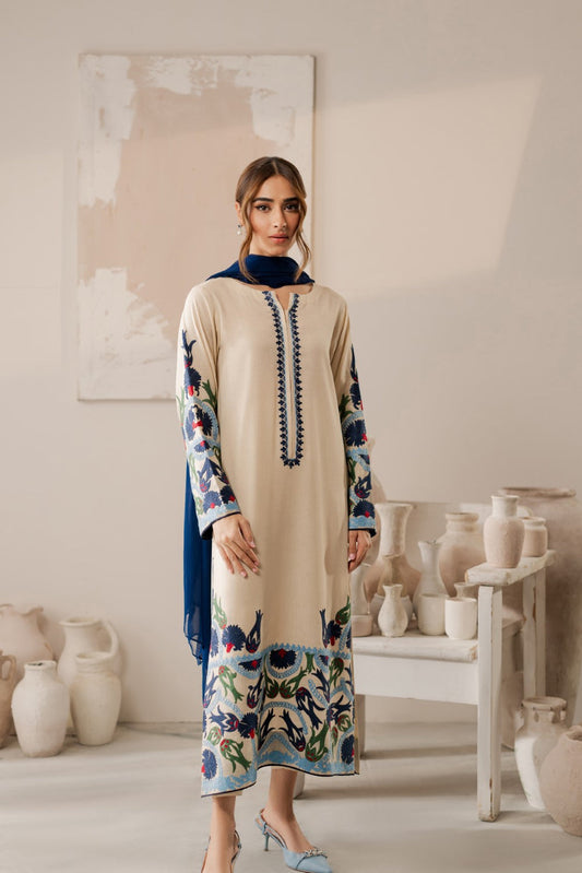 VINTAGE LUXURY UNSTITCHED DHANAK 3PC