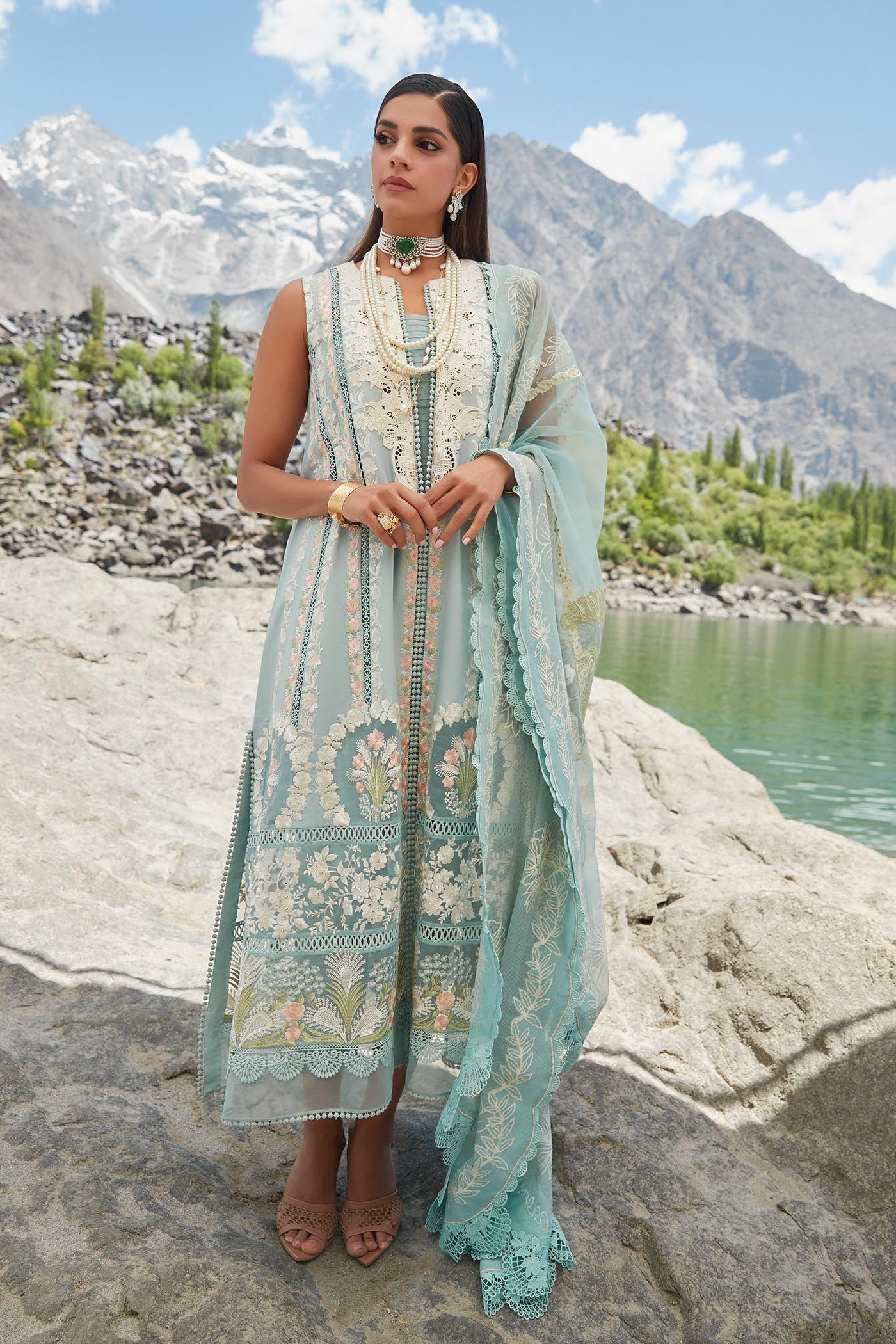 CRIMSON | Chikkankari Affair | UNSTITCHED LAWN EID 3PC COLLECTION (SYT-522)