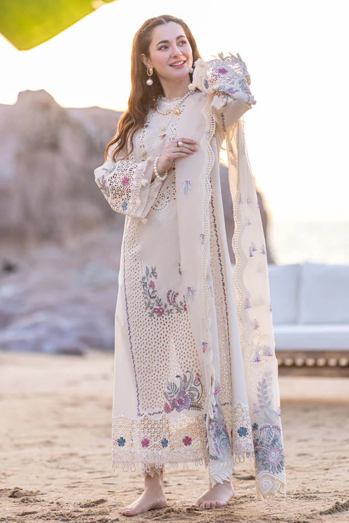 QALAMKAR - 3PC LAWN EMBROIDERED SHIRT WITH ORGANZA EMBROIDERED READY TO WEAR DUPATTA (SYT-418)