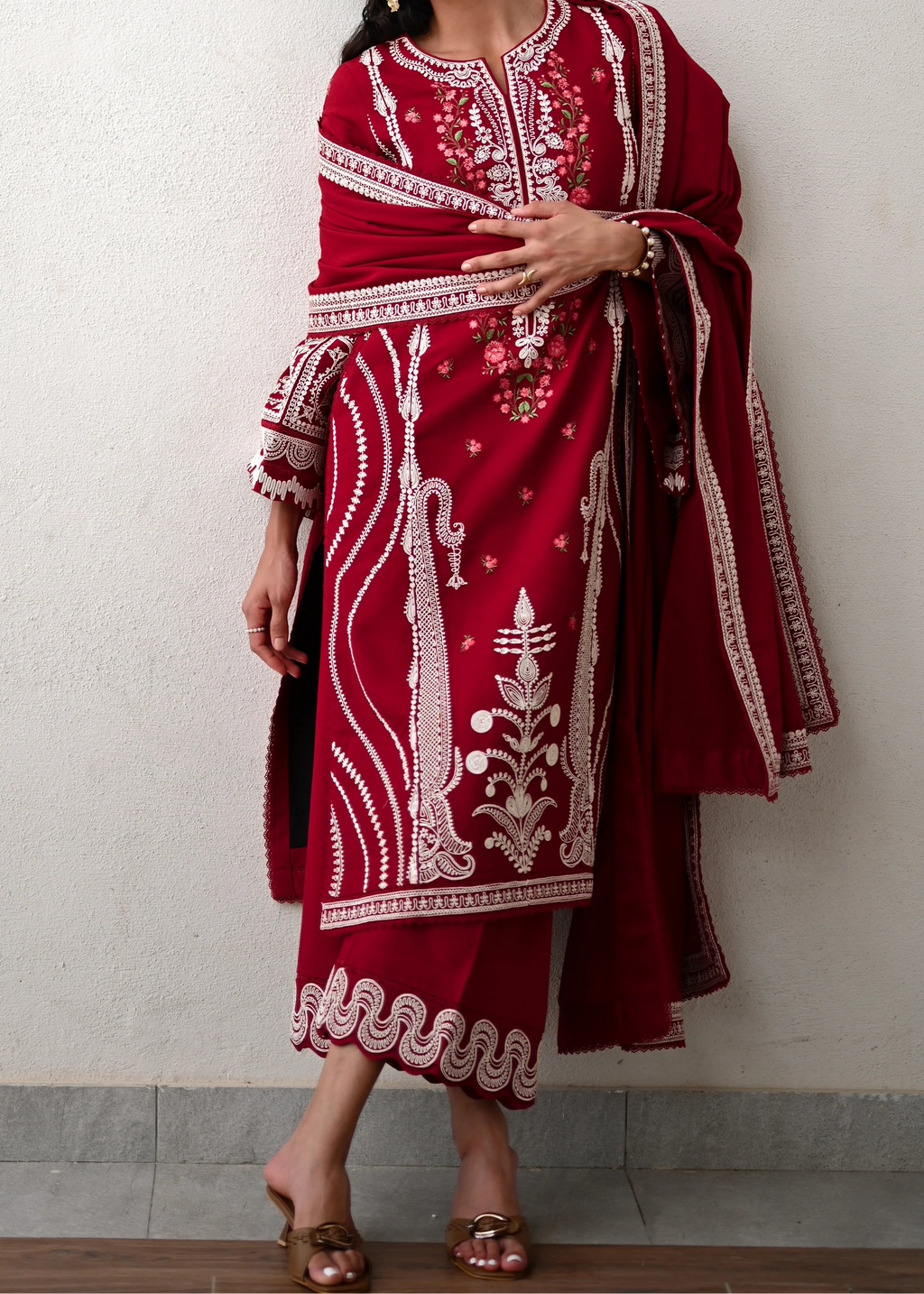 ZAIB | REDDISH | UNSTITCHED LAWN 3PC (SYT-478)