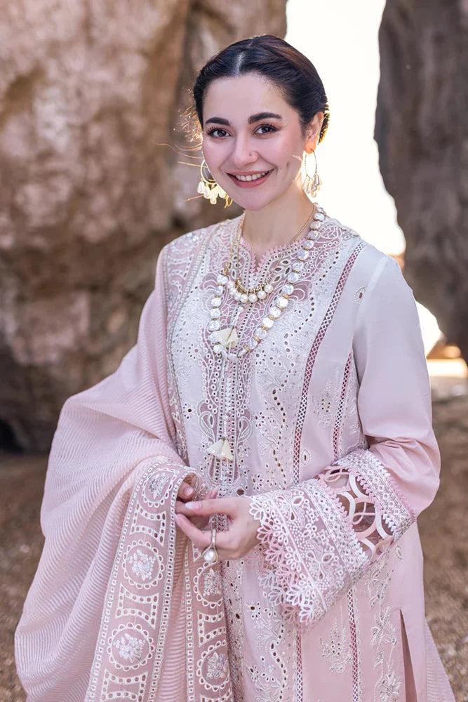 QALAMKAR - 3PC LAWN EMBROIDERED SHIRT WITH KHADDI NET EMBROIDERED READY TO WEAR DUPATTA (SYT-419)