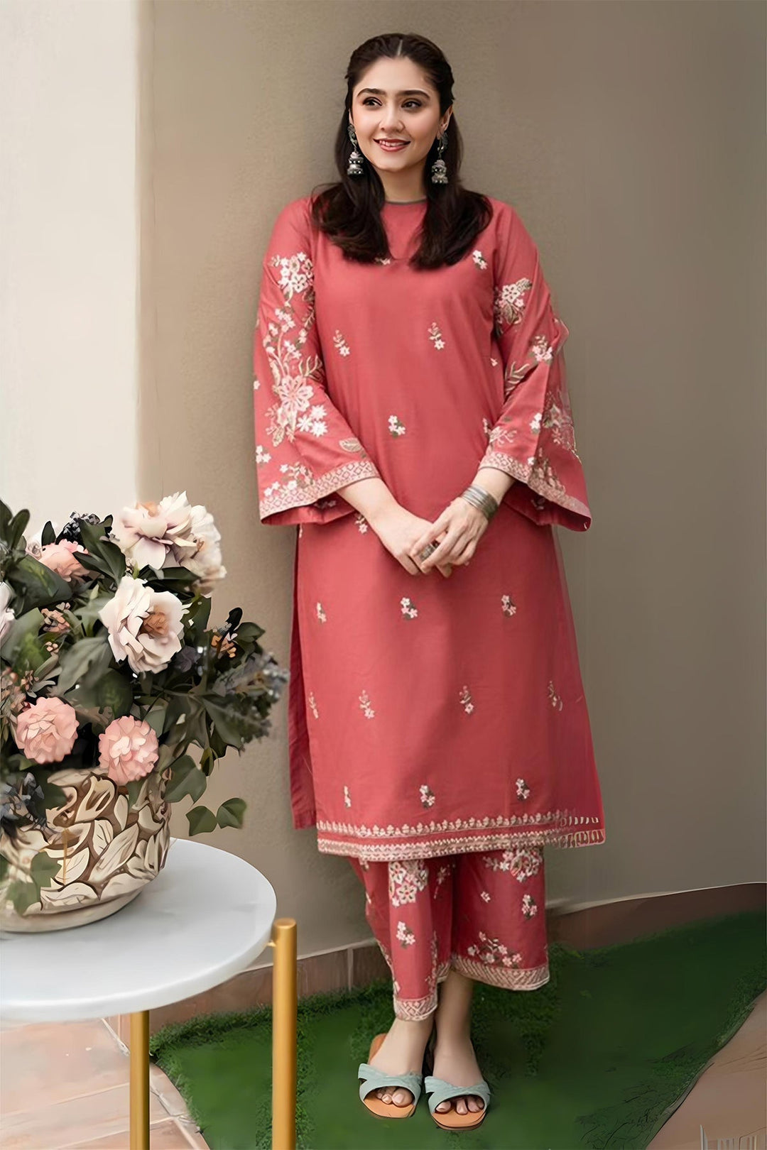 URGE - 2PC LAWN EMBROIDERED SHIRT AND TROUSER (SYT-470)